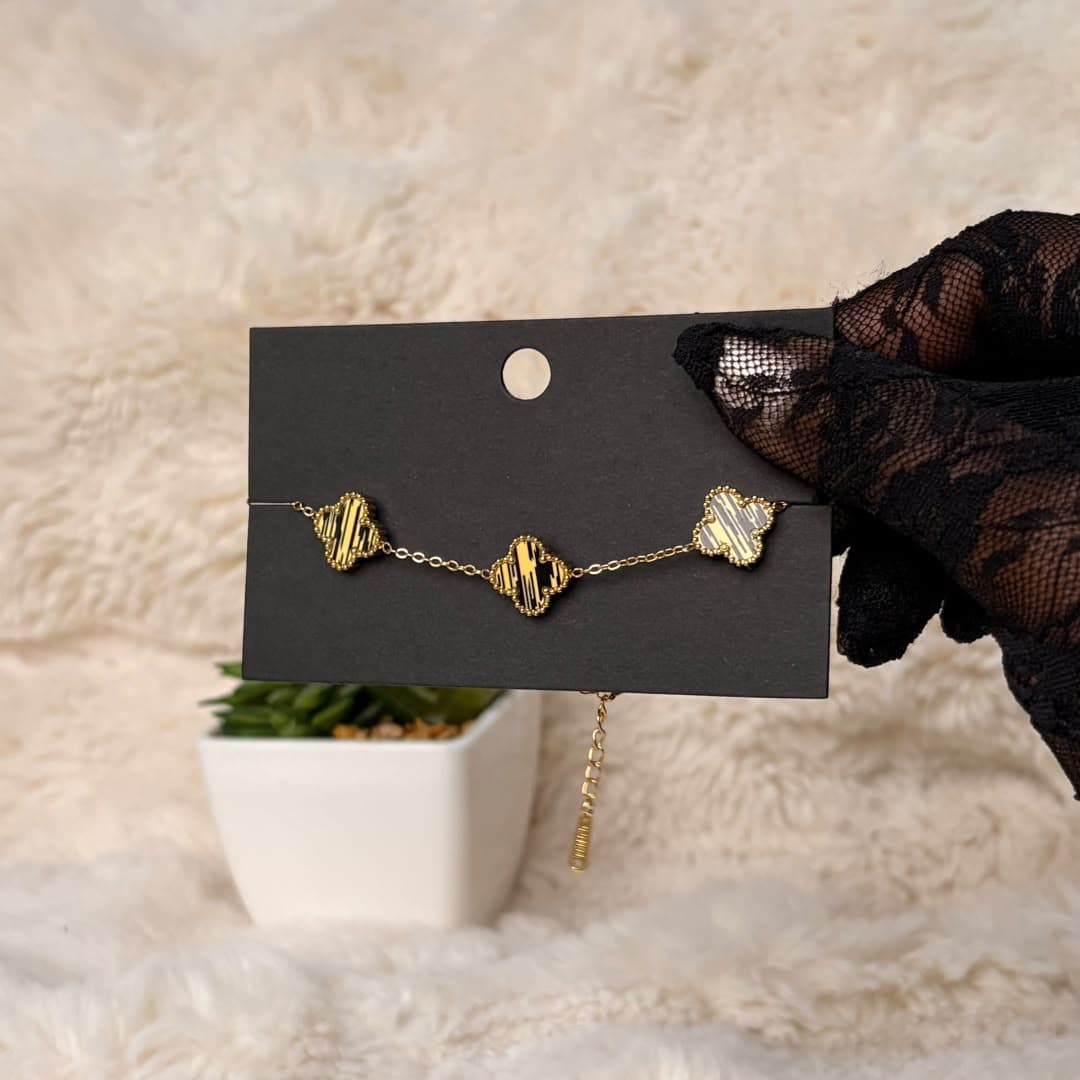 Two-Tone Clover Bracelet
