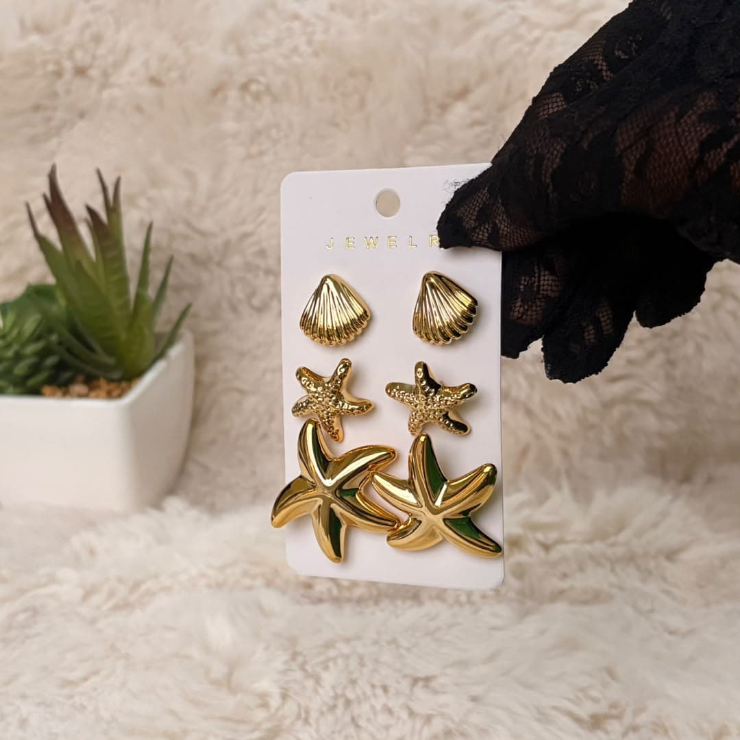 Ocean Treasure Earring Trio